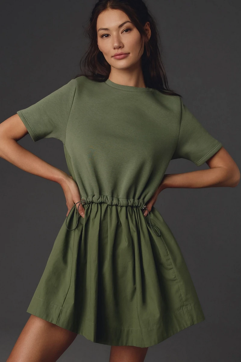 Pilcro Short-Sleeve Sweatshirt Twofer Mini Dress