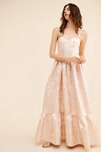 If By Sea Sleeveless Floral Jacquard Maxi Dress
