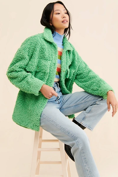English Factory Fuzzy Oversized Shirt Jacket