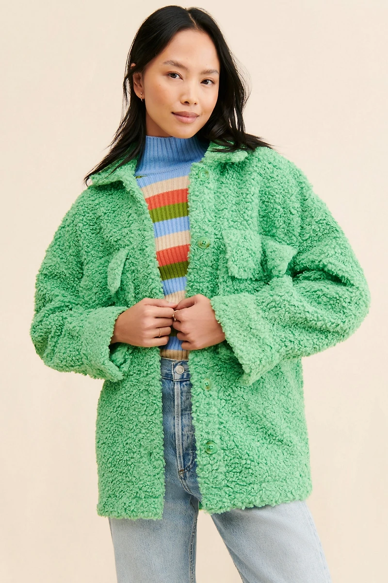 English Factory Fuzzy Oversized Shirt Jacket