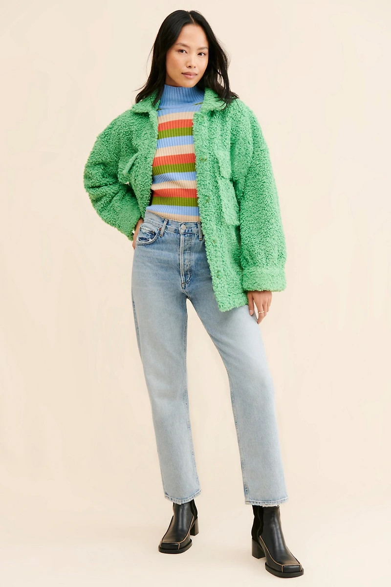 English Factory Fuzzy Oversized Shirt Jacket
