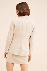 Madewell Linen Glen Plaid Blazer