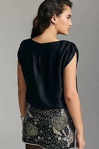 Silky Scoop Neck Blouse