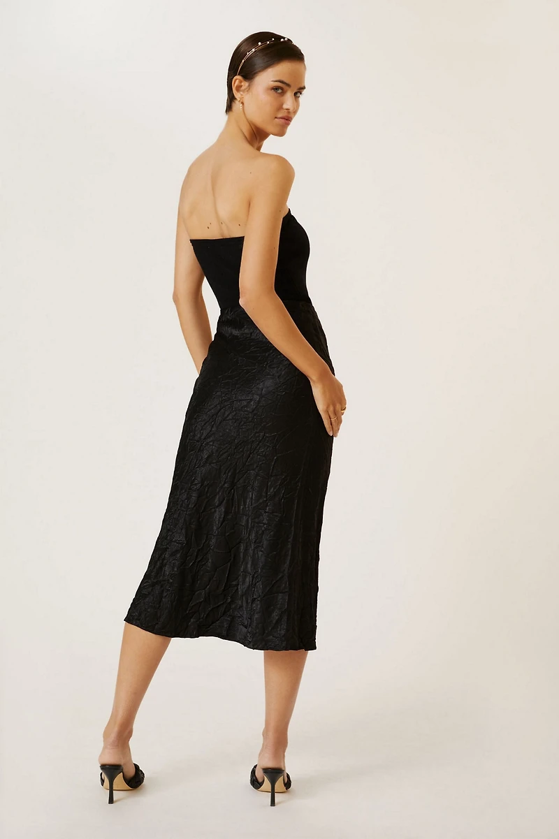 Current Air Textured Shimmer Midi Skirt