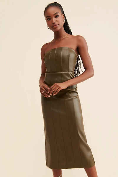 En Saison Lana Vegan Leather Dress