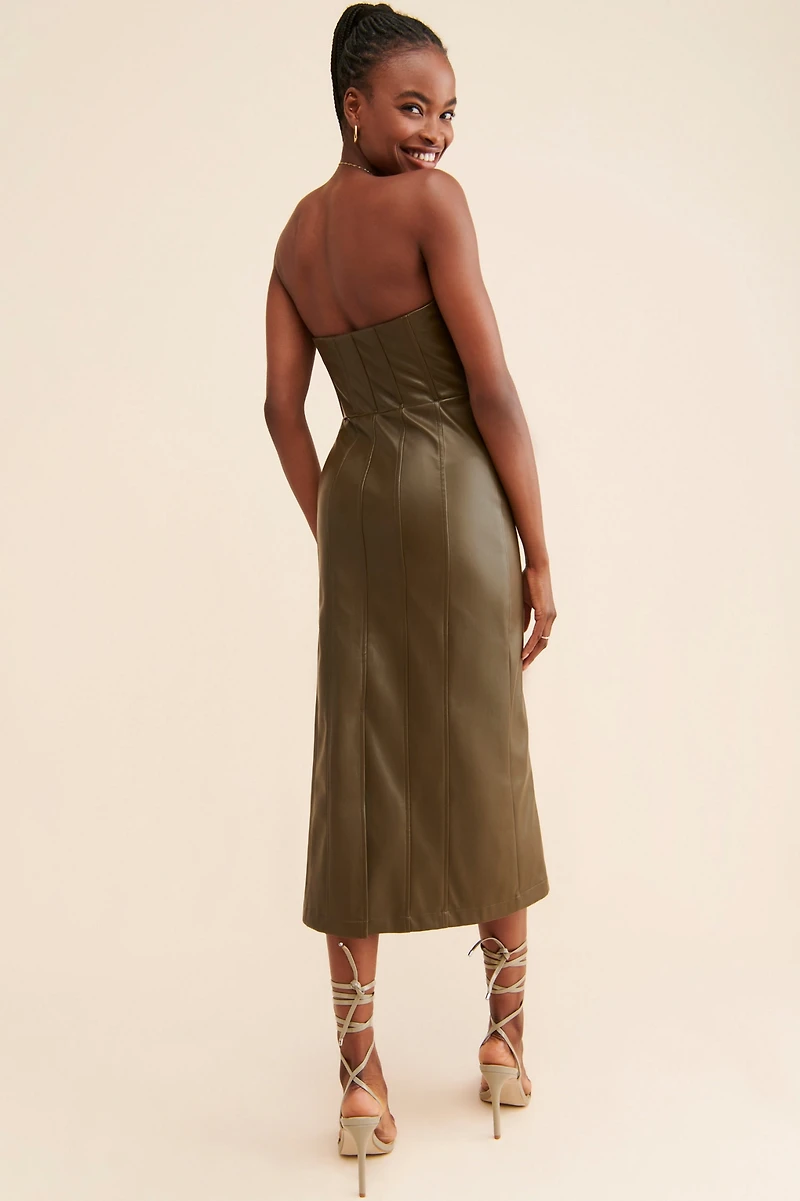 En Saison Lana Vegan Leather Dress