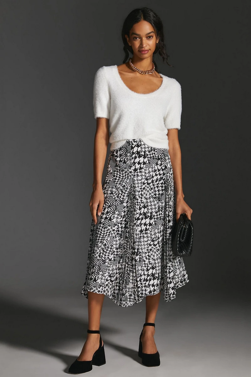 Maeve Houndstooth Midi Skirt