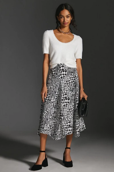 Maeve Houndstooth Midi Skirt