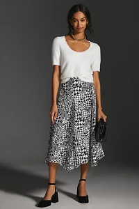 Maeve Houndstooth Midi Skirt