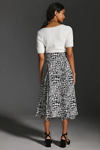 Maeve Houndstooth Midi Skirt