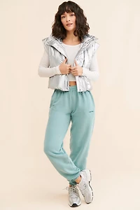Daily Practice by Anthropologie Metallic Hooded Puffer Vest