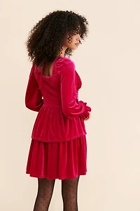 g.p.d. Velvet Tiered Mini Dress