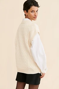 Madewell Cable Knit V-Neck Sweater Vest