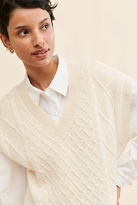 Madewell Cable Knit V-Neck Sweater Vest
