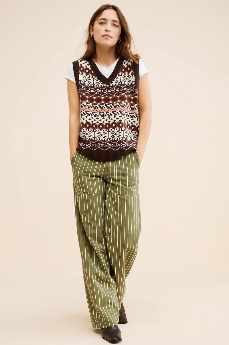 Dot and Lu Oversized Fair Isle Vest