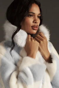 Maeve Faux Fur Stripe Coat