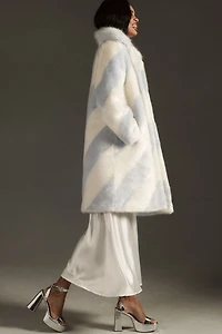 Maeve Faux Fur Stripe Coat