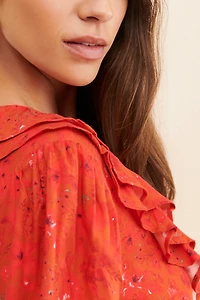Du Paradis Ruffle Collar Cut Out Dress