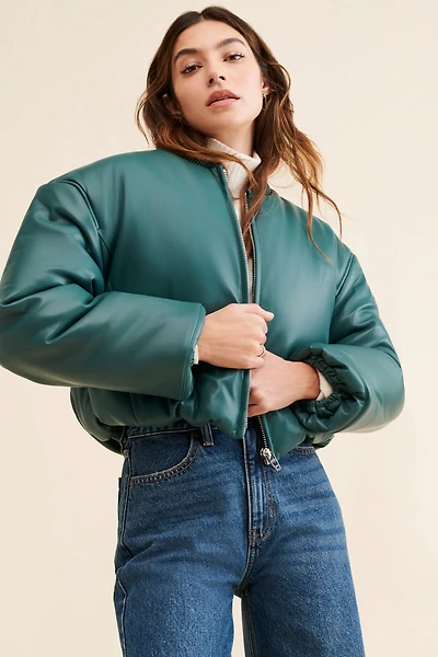 [BLANKNYC] Limelight Vegan Leather Padded Jacket