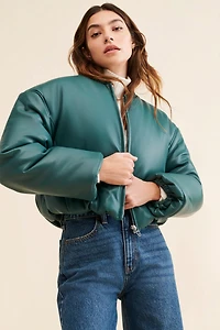 [BLANKNYC] Limelight Vegan Leather Padded Jacket