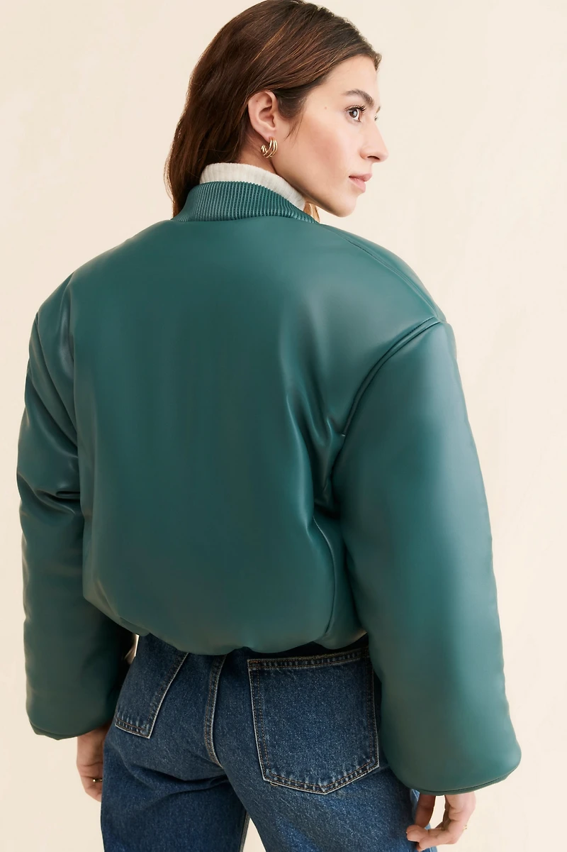 [BLANKNYC] Limelight Vegan Leather Padded Jacket
