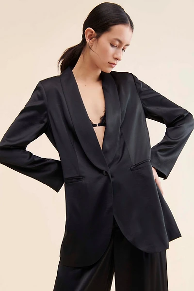 Madewell Draped Satin Blazer