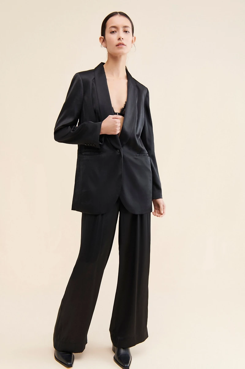 Madewell Draped Satin Blazer