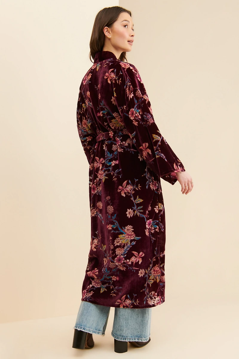 SAACHI Velvet Floral Duster