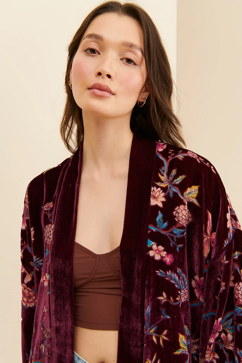 SAACHI Velvet Floral Duster