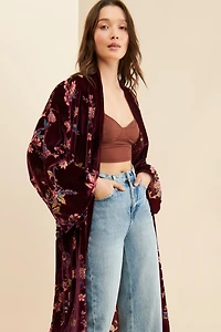 SAACHI Velvet Floral Duster