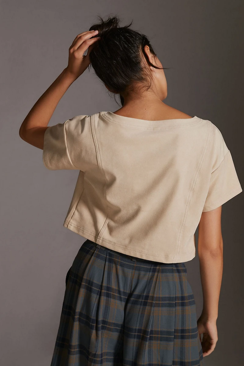 Pilcro Faux Suede Tee