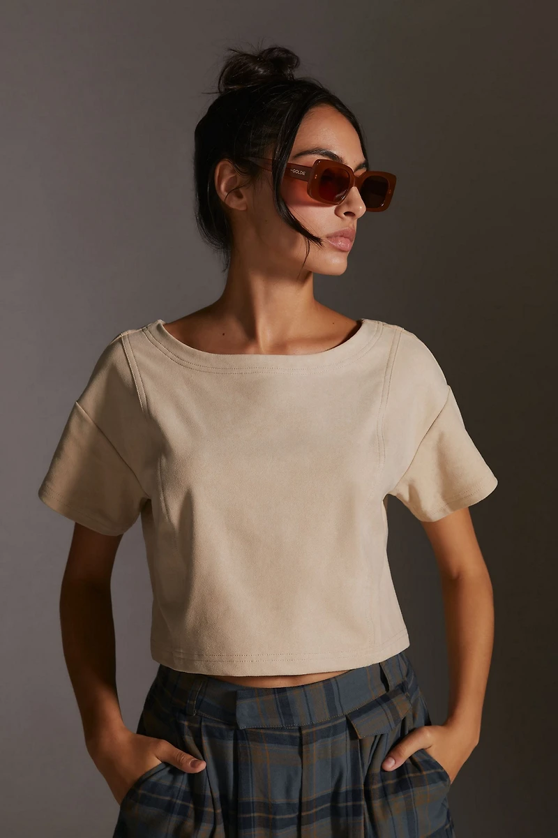 Pilcro Faux Suede Tee