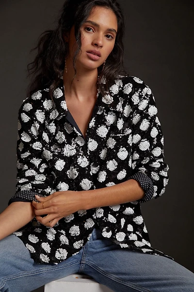 Maeve Sequined Shirt Jacket