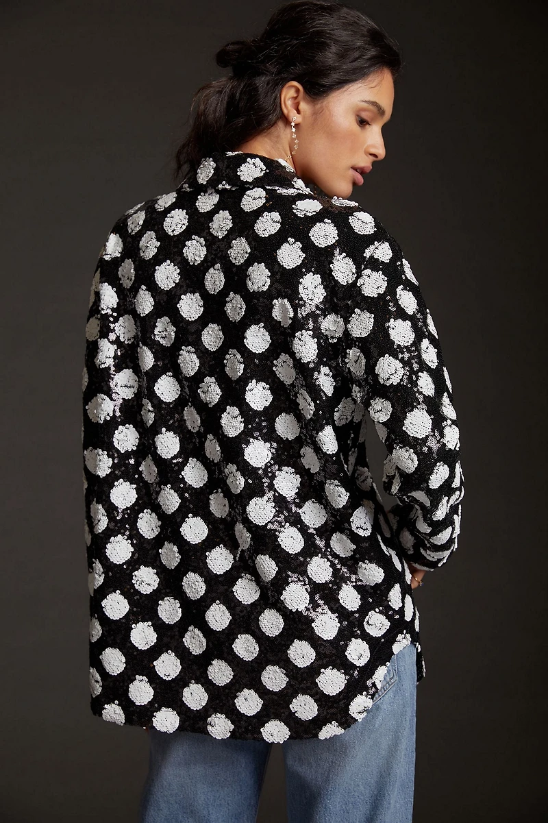 Maeve Sequined Shirt Jacket