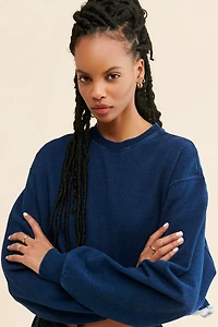 Good American Cropped Baggy Sweatshirt