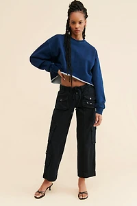 Good American Cropped Baggy Sweatshirt