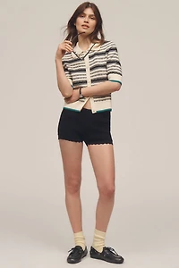 Maeve Collared Cropped Cardigan Sweater