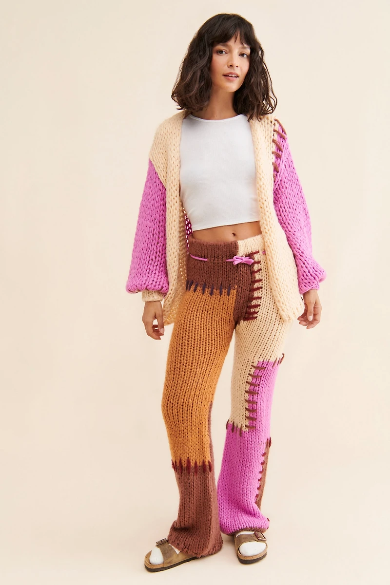 SAACHI Colorblock Patchwork Cardigan