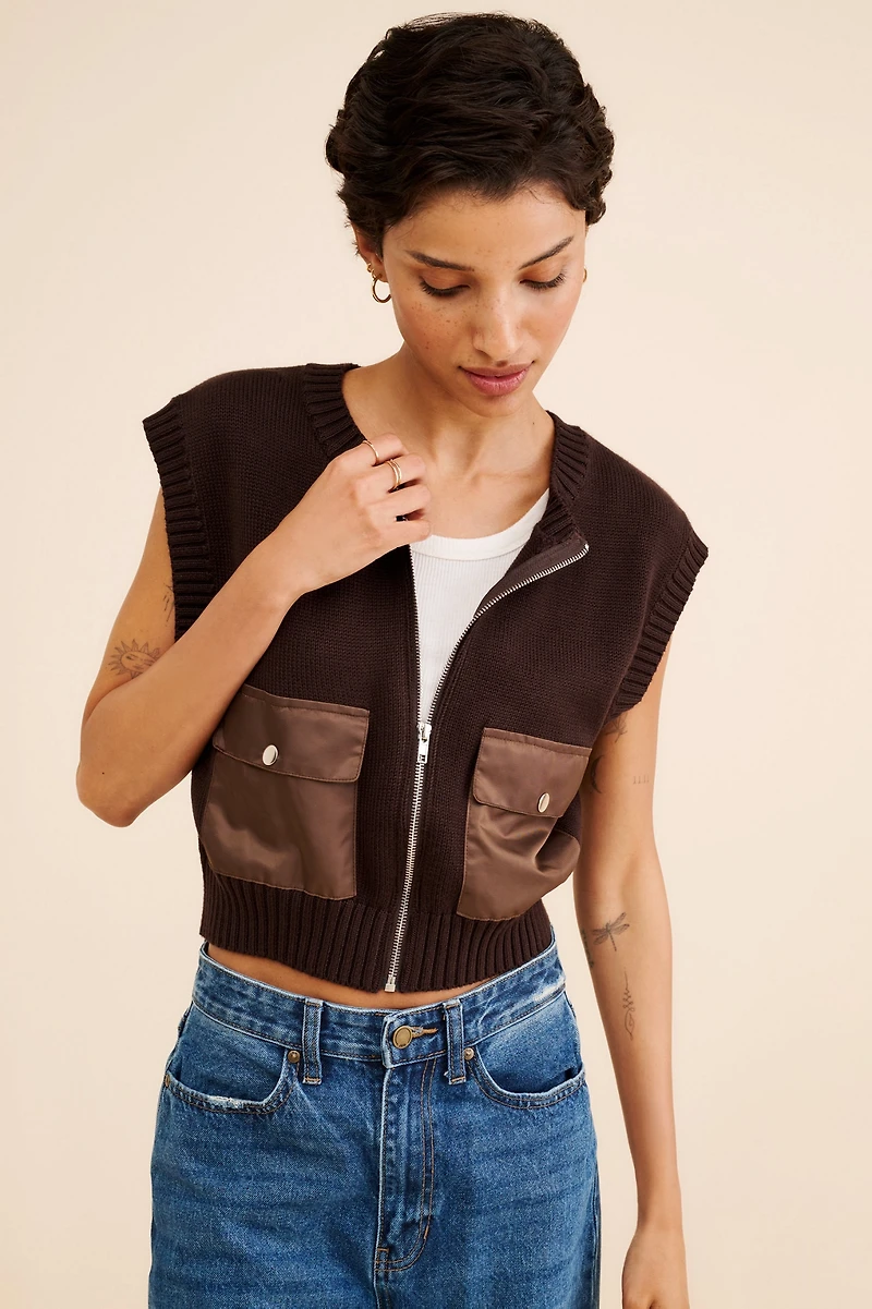 Dot and Lu Utility Cropped Vest