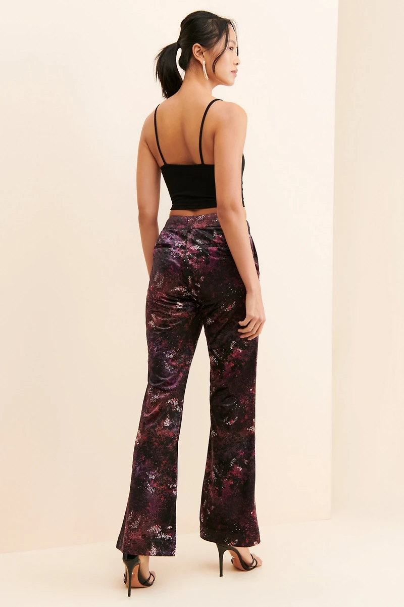 Scotch & Soda Printed Velvet Flare Pants