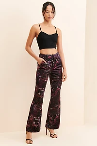 Scotch & Soda Printed Velvet Flare Pants