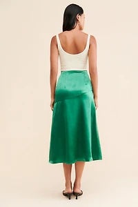 g.p.d. Serena Satin Midi Skirt
