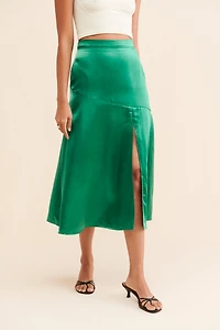 g.p.d. Serena Satin Midi Skirt