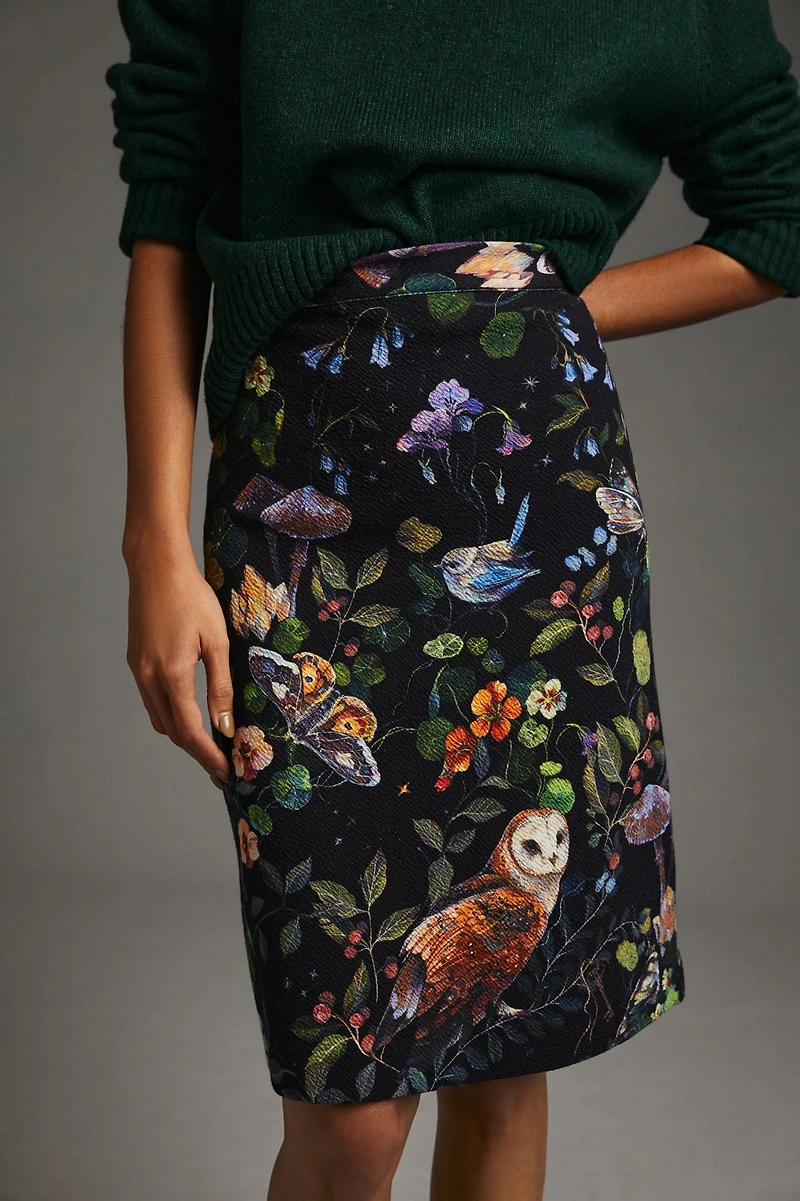 Printed Pencil Skirt
