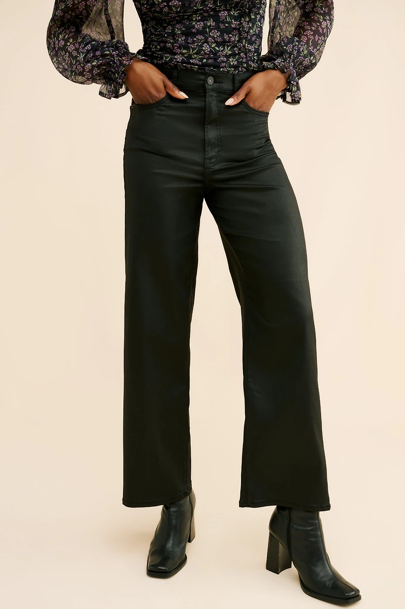 Hidden Jeans Coated Clean Dad Jeans