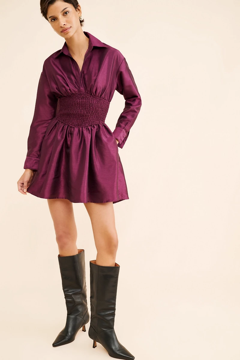 Hutch Iridescent Waisted Shirtdress