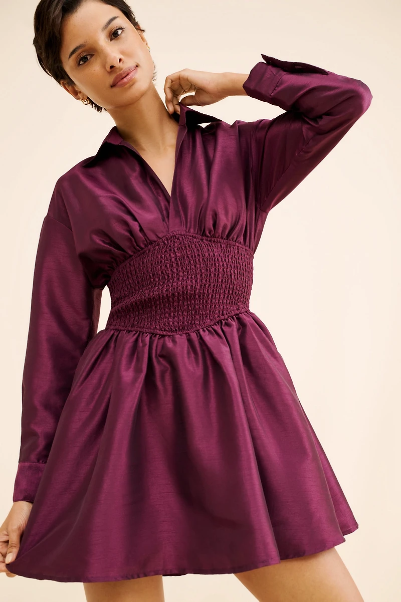 Hutch Iridescent Waisted Shirtdress