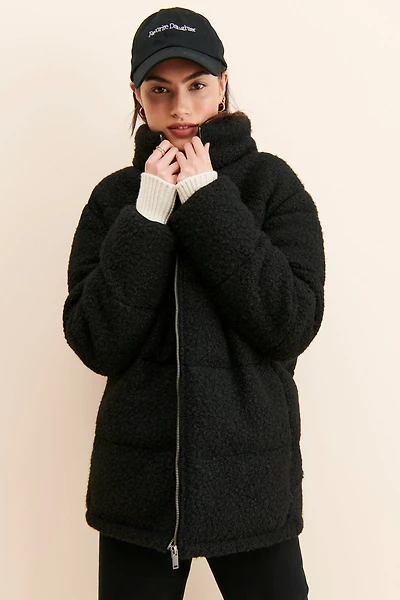 RD Style Fuzzy Quilted Puffer