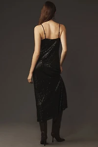 Sequined V-Neck Slip Dress