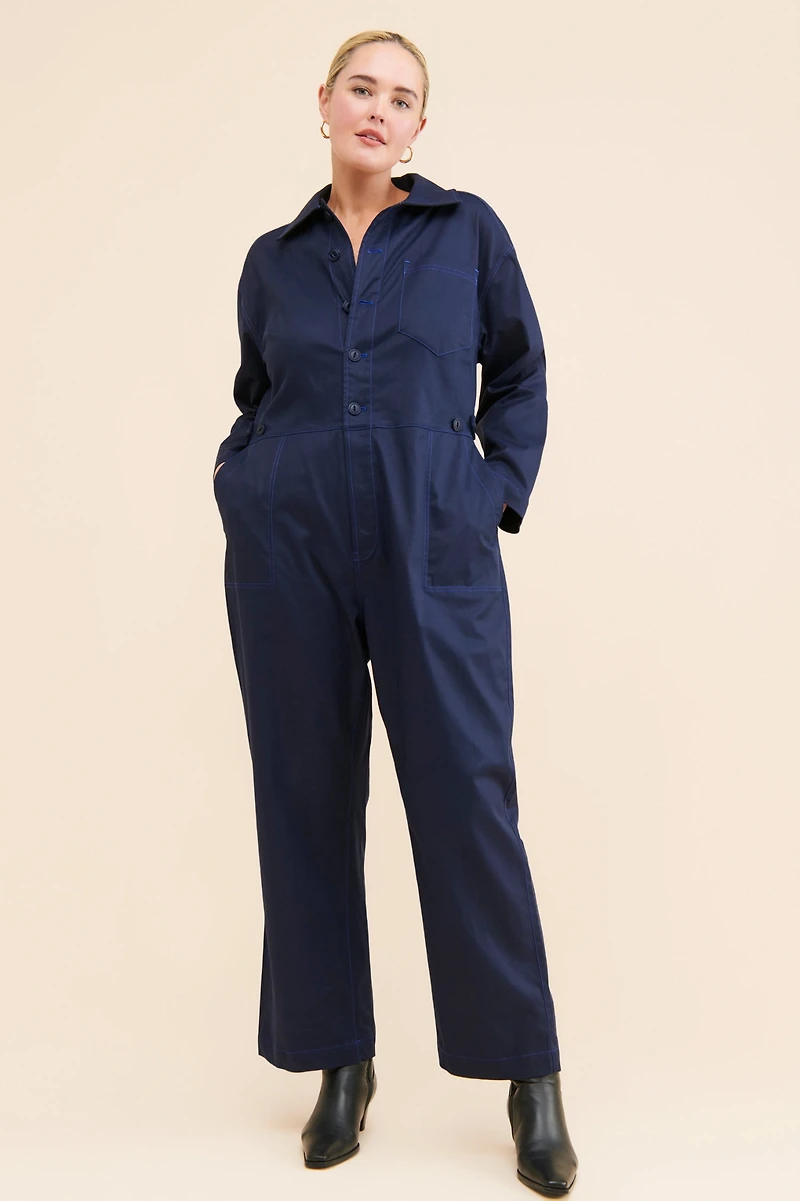 See Rose Go Riveter Wide Leg Coveralls